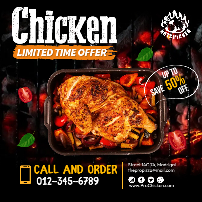 Roasted Chicken Instagram Post template