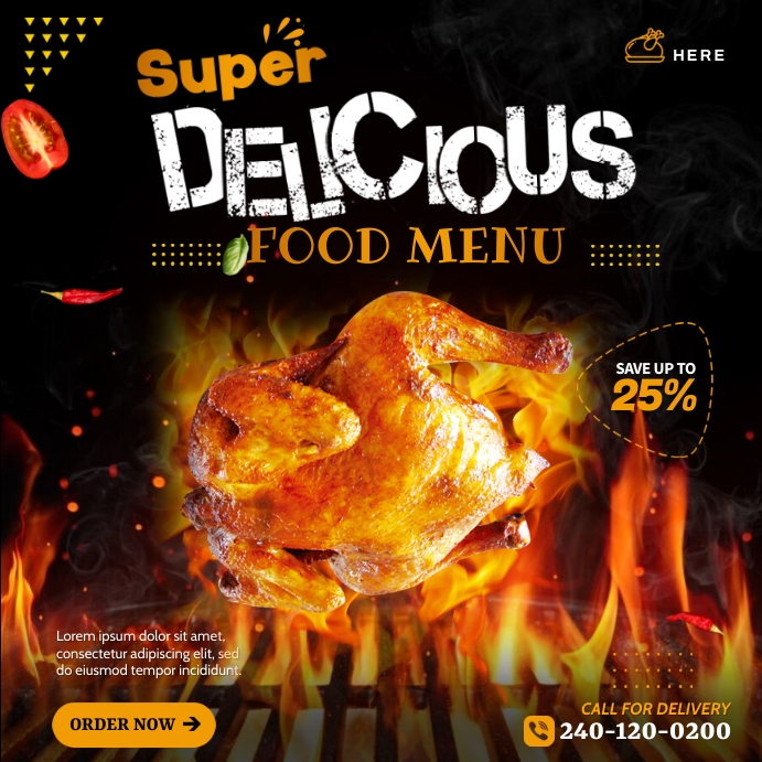 Create Food Chicken Menu Roasted Chicken Menu Template | PosterMyWall