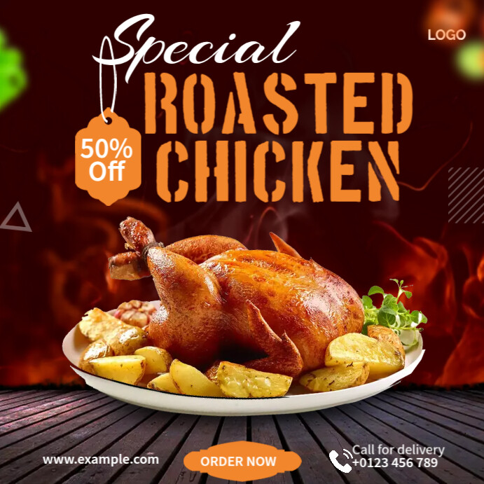 Create Food Chicken Menu Roasted Chicken Menu Template | PosterMyWall