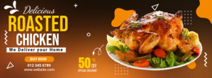 Roasted Chicken Menu Portada de Facebook template