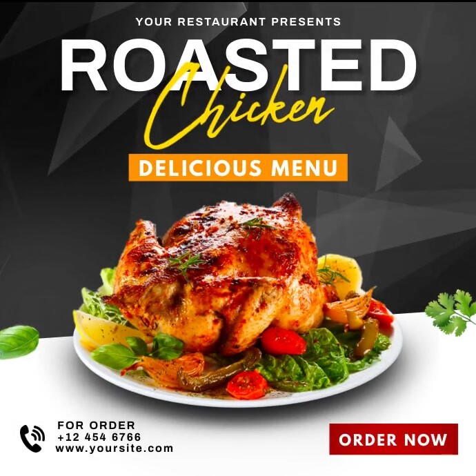 Create Food Chicken Menu Roasted Chicken menu Template | PosterMyWall