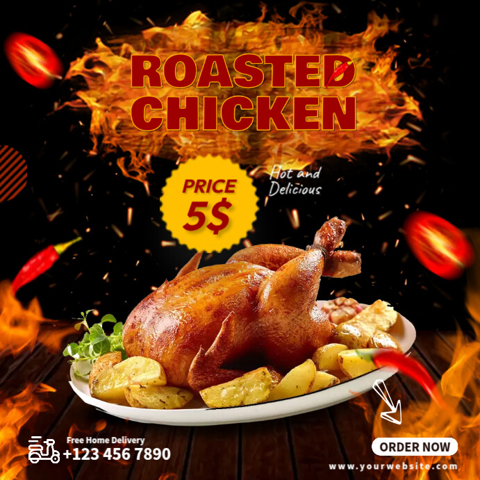 Roasted Chicken Menu Template | PosterMyWall
