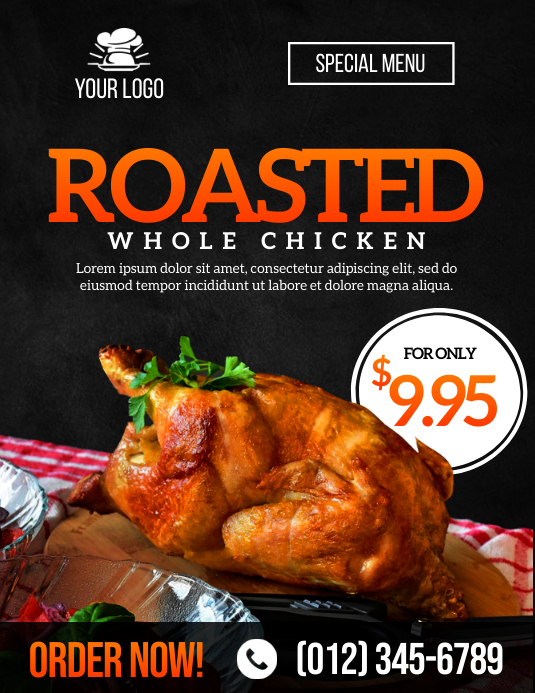 Roasted Chicken Menu Flyer Template | PosterMyWall
