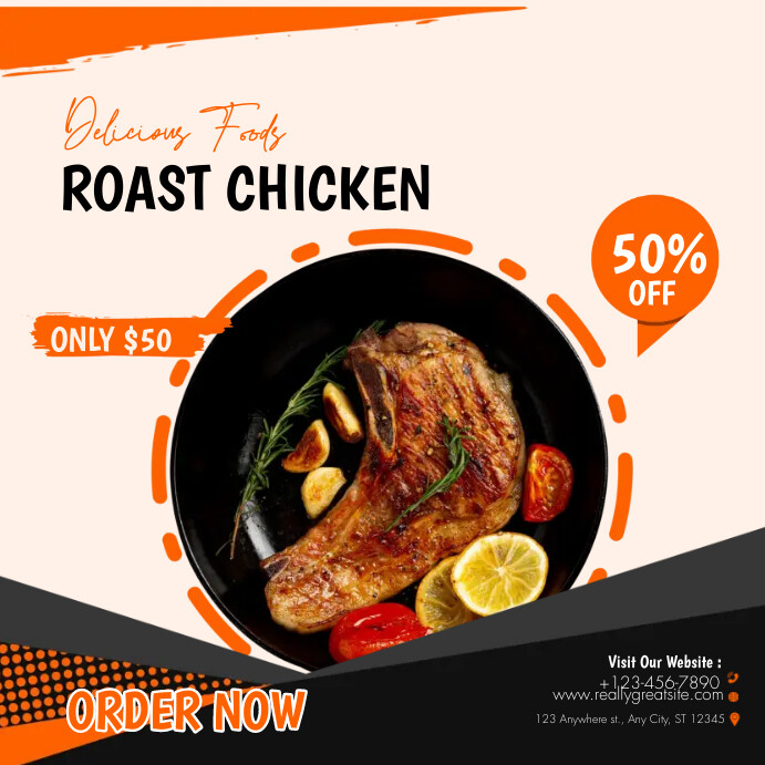 Copy of ROASTED CHICKEN MENU TEMPLATE | PosterMyWall