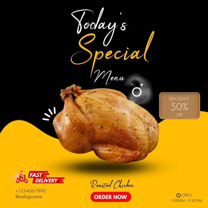 ROASTED CHICKEN MENU TEMPLATE | PosterMyWall