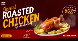 Roasted Chicken Offer Immagine condivisa di Facebook template