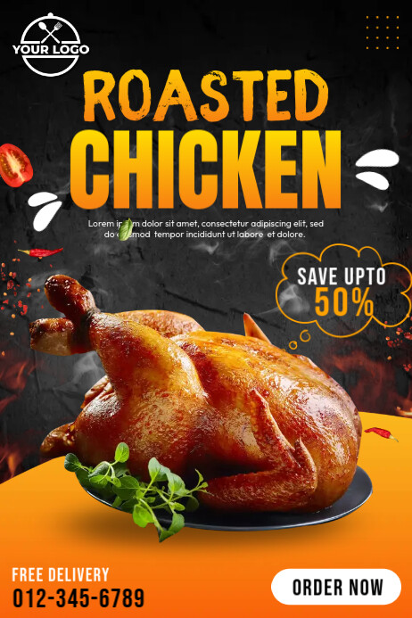 Chicken Window Poster Roasted Chicken Poster Template | PosterMyWall