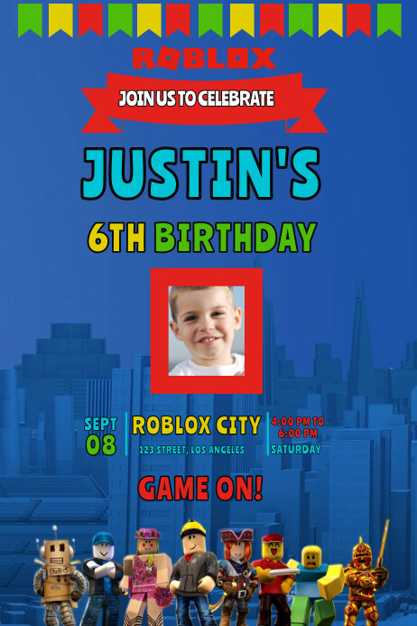 Roblox Birthday Template PosterMyWall