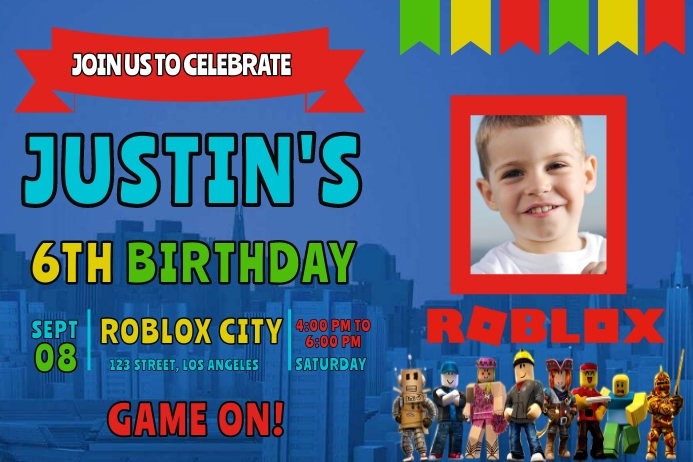 Roblox Birthday Template PosterMyWall