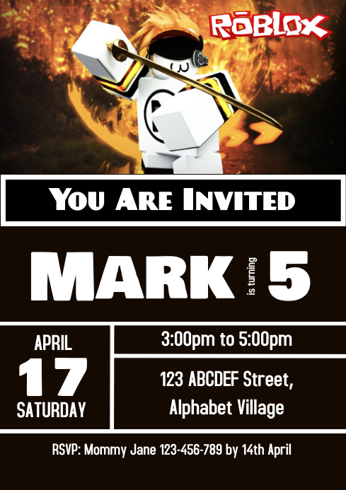 Roblox Birthday Invitation 14 Template | PosterMyWall
