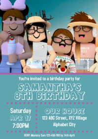 Roblox Birthday Invitation 17 Template | PosterMyWall