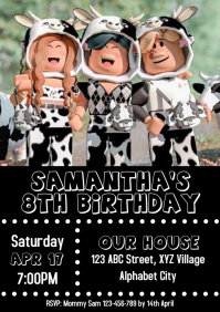 Roblox Birthday Invitation 17 Template | PosterMyWall