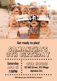 Roblox Birthday Invitation 17 Template | PosterMyWall