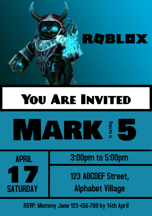 Roblox Birthday Invitation 4 Template | PosterMyWall