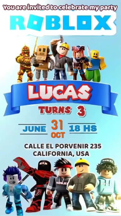 Roblox Birthday Party Template | PosterMyWall
