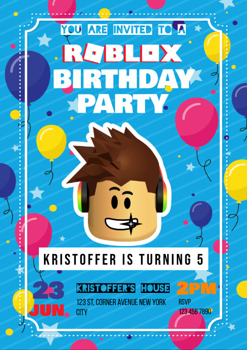 Roblox Birthday Invitation Template Design | PosterMyWall