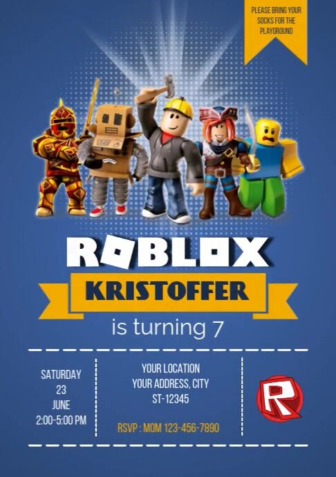 Roblox Birthday Invitation Template | PosterMyWall