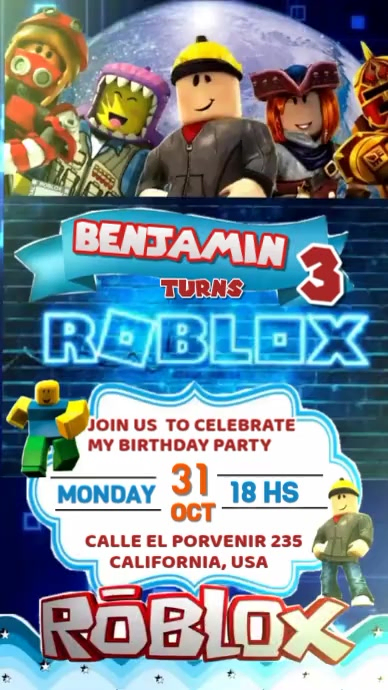 Roblox Birthday Party Template | PosterMyWall
