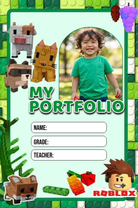 ROBLOX BOYS THEME PORTFOLIO FOR KIDS Banner 4' × 6' template