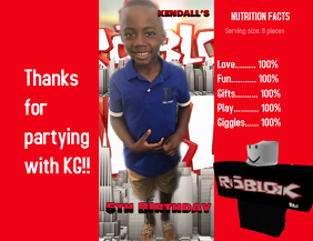 6 870 Roblox Birthday Celebration Customizable Design Templates