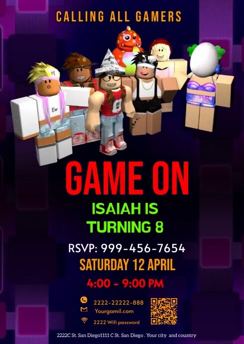 Roblox Invitation, Roblox Invite Template | PosterMyWall
