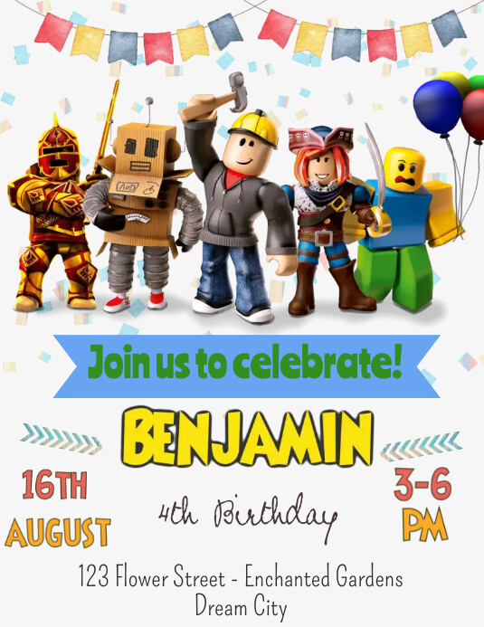 roblox invitation Template | PosterMyWall