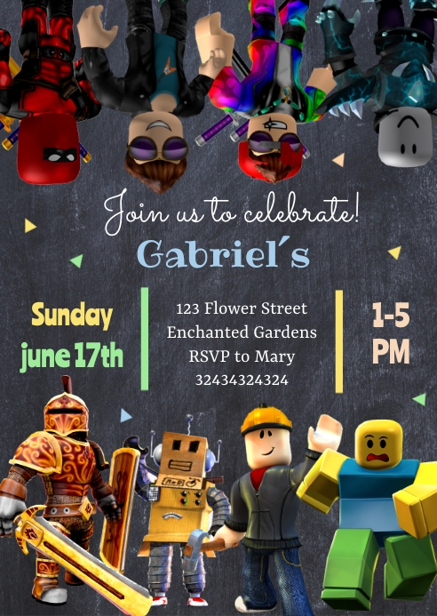 Copy of roblox invitation | PosterMyWall