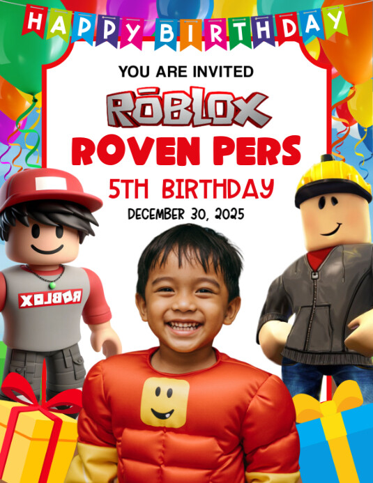 Roblox Theme Birthday Invitation Template | PosterMyWall