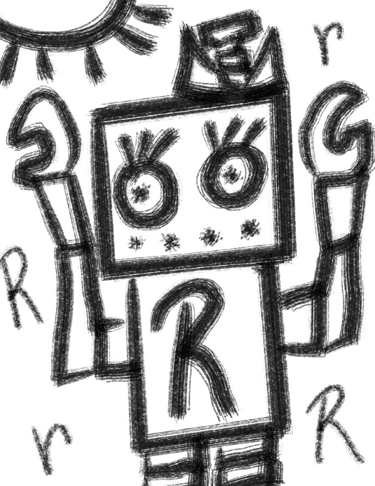 Robot Coloring Sheet Pamflet (Letter AS) template