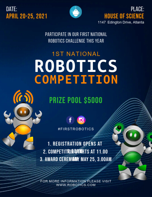 Robotics Competition for Beginners Flyer Template | PosterMyWall
