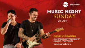 rock & roll music Blog header post template