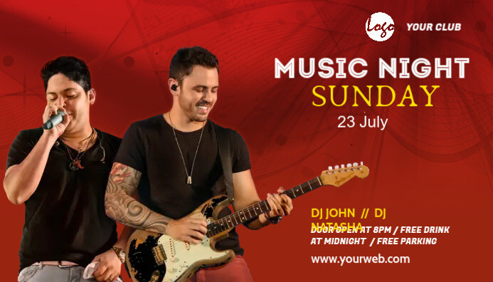 rock & roll music Blog header post template