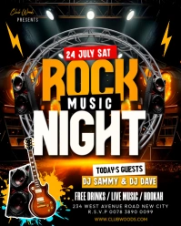 Rock and Roll music night concert festival live guitar performance event invitation Instagram flyer template