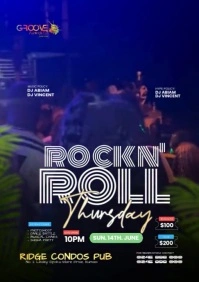 Rock and Roll Party Design A4 template