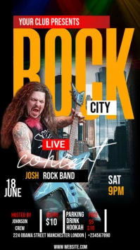 Rock band concert Pantalla Digital (9:16) template