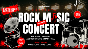 Rock band concert Digital na Display (16:9) template