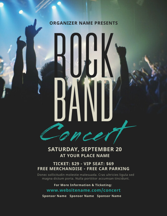 Rock Band Concert Flyer Template PosterMyWall