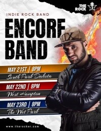 Rock Band Event Schedule Flyer (format US Letter) template