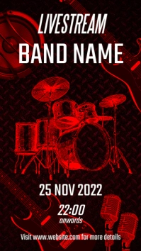 Rock band live stream instagram story template