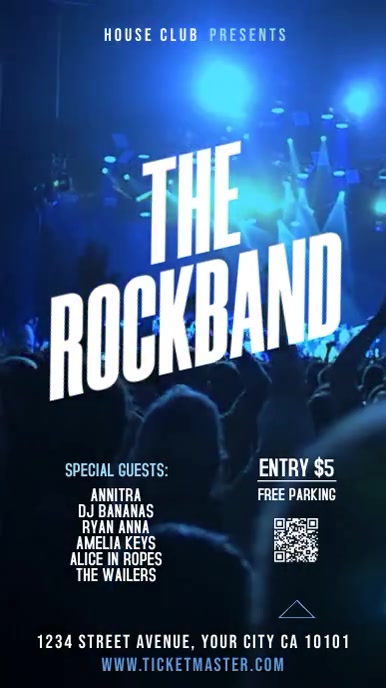 Concert Ad Examples Rock band singer concert instagram story ad Template | PosterMyWall