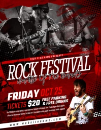 Rock Bands Festival Flyer Volante (Carta US) template