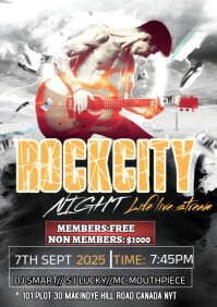 Rock City concert design flyer A4 template