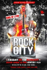 Rock City Party Flyer Banner 4' × 6' template