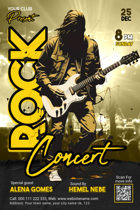Rock Concert Banner Spanduk 4' × 6' template