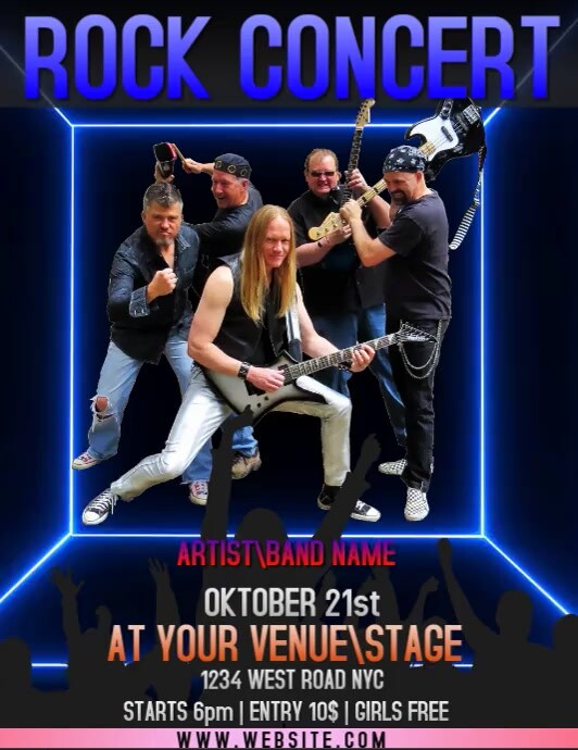 Concert Ad Examples ROCK CONCERT EVENT FLYER AD Template | PosterMyWall