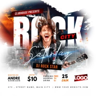 rock concert flyer Publicação no Instagram template