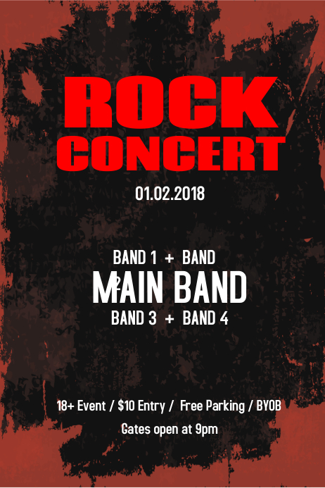 Rock Concert Flyer Template Postermywall