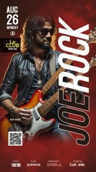 Rock concert party digital signage Digitalt display (9:16) template