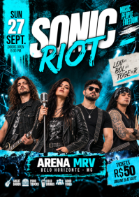 Zwart Rock Concert A4 Template