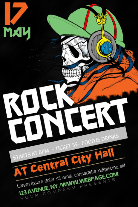 Rock Heavy Metal Punk Concert Band Poster Flyer Template